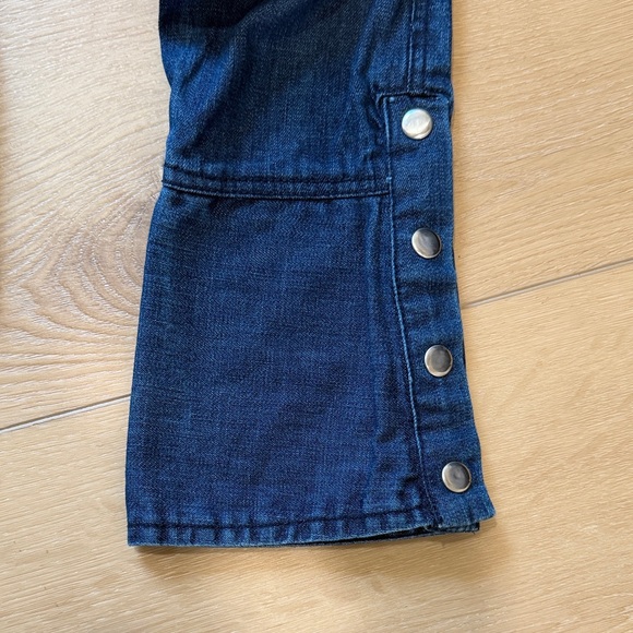 Free People Denim V-Neck Top - Picture 5 of 9